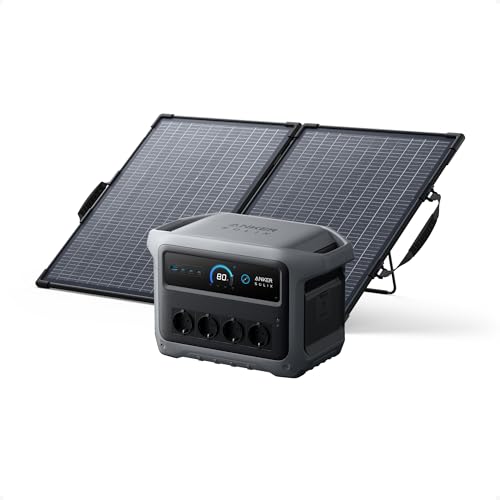 Anker SOLIX C1000 Gen 2 Tragbare Powerstation mit 100W Solarpanel, 2.000W Solargenerator, vollständige Aufladung in 49 Minuten, 1.024Wh LiFePO₄-Akku für Notstromversorgung, Stromausfälle und Camping