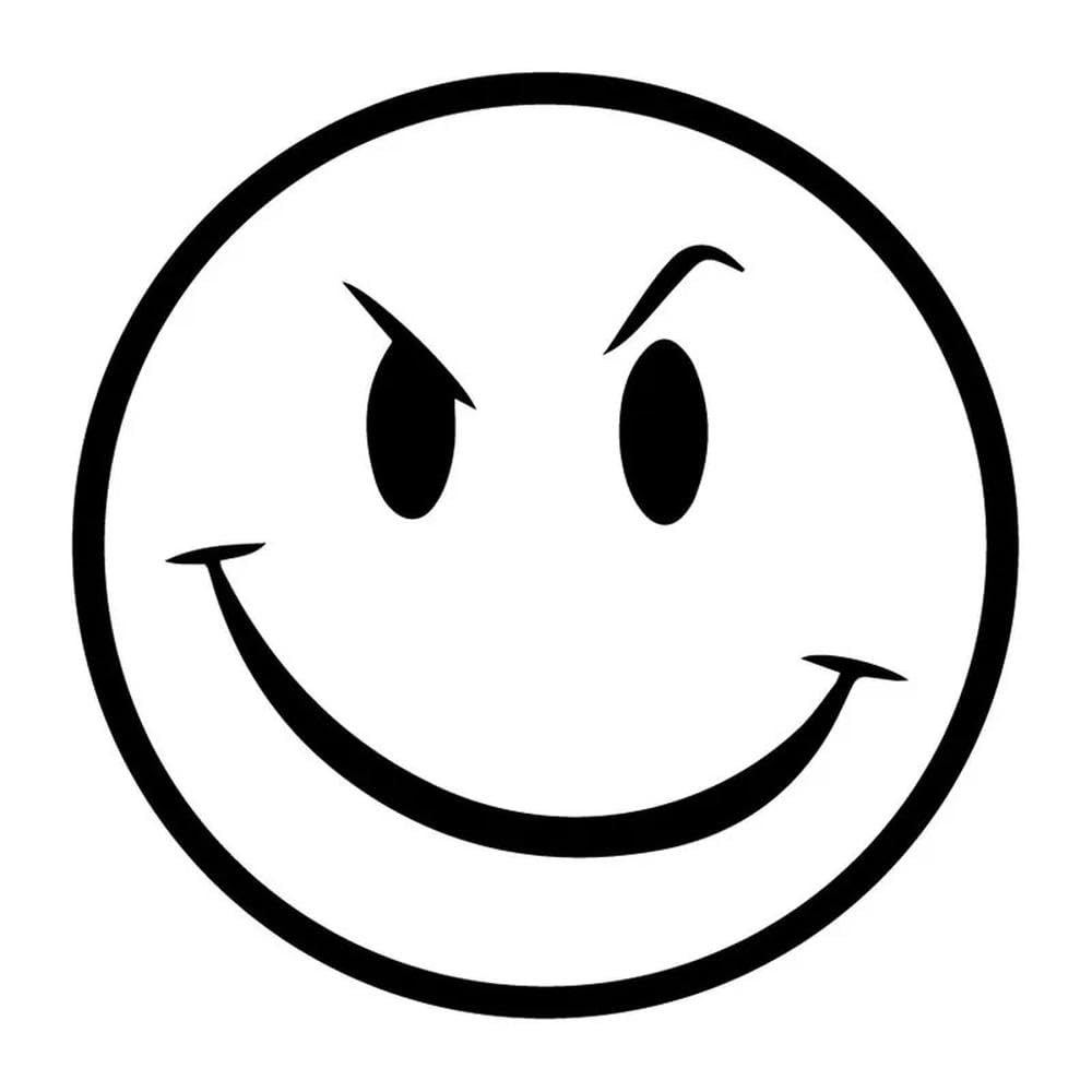 Cut Vinyl Decal for Evil Smiley Face Car Sticker Waterproof Auto Decors On Car Body Bumper Rear Window Laptop(Black,13x13cm)