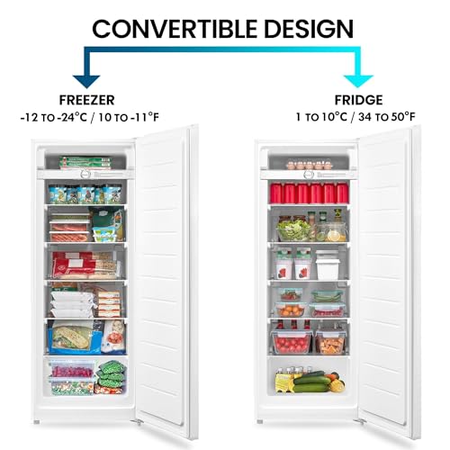 Koolatron KKUF07-W Kenmore 7 Cu Ft Convertible Upright Freezer Low-Frost Garage-Ready Small Upright Freezer Stand Up Freezer Manual Defrost Deep Freezer Removable Shelves Ideal thumb #2