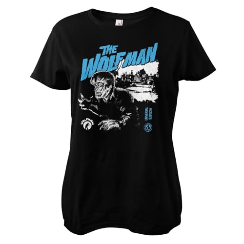 T-shirt Wolf Man femme Universal Monsters coton noir style vintage gothique