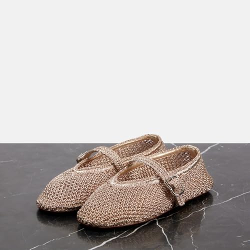 Women's Mesh Ballet Flats Round Toe Buckle Mary Jane Shoes Breathable Fishnet Comfortable Casual Shoes2