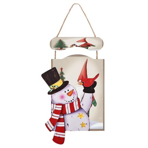 Peinture en bois bonhomme de neige de Noël décoration murale en bois traditionnelle