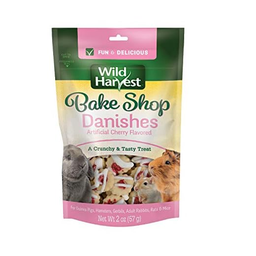 Wild Harvest Bake Shop Danishes 2 Ounces, Artificial Cherry Flavored, Treats for Guinea Pigs, Hamsters, Gerbils, Adult Rabbits and More