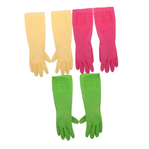 GRADENEVE 3 Pares De Guantes De Goma Reutilizables Impermeables Para Lavar Platos Guantes Largos Para Lavar Platos De Cocina Y