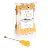 Candy Envy - 18 ct Gold Cafe Sugar Sticks Rock Candy - Individually Wrapped - Original Sugar Flavored