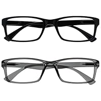 OPULIZE 2 Stück Kurzsichtbrille für Herren und Damen, Schwarz/Grau, MM92-17 -2,50