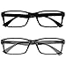 Produktbild OPULIZE Die Lesebrille Unternehmen 2er-Pack Leser Schwarz Grau Designer Stil Herren Damen Lesehilfe RR92-17 +3,50