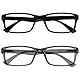 OPULIZE 2 Stück Kurzsichtbrille für Herren und Damen, Schwarz/Grau, MM92-17 -2,50