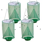 Fly Catcher 4 Piezas Trampa para Moscas Colgante Trampa para Moscas con protección UV Trampas para de Malla Fina para Restaurante de jardín al Aire Libre, sin Cebo, PE, atrapamoscas