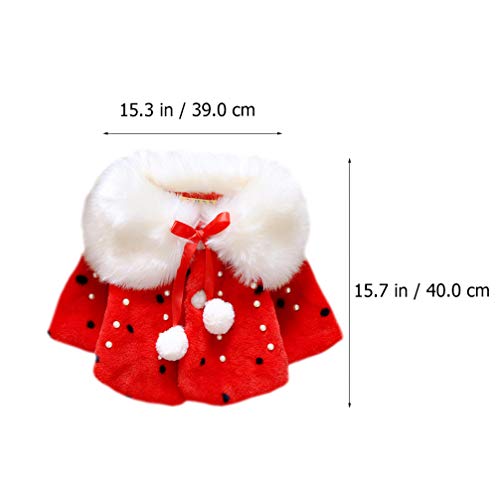 Amosfun Vermelho Moda Outono Inverno Peludo Colarinho Pára-Brisa de Algodão Casaco de Capa de Bebê M
