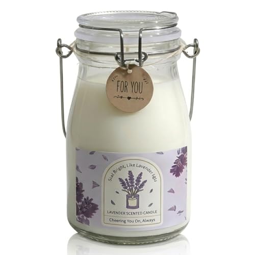 SILEAGEO Lavender Scent Candle | 13 Oz Natural Soy Wax, Pure Cotton Wick | Burns 60-80 Hours | Aromatherapy | The Ultimate Gift for Women & Men