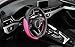LABBYWAY Microfiber Leather Auto Car Steering Wheel Cover, Universal Fit 15 Inch Anti-Slip Wheel Protector, Pink