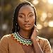HENGYID Multicolor Beaded Bib Necklace - South African Maasai Style Statement Jewelry for Women - Unique African Choker Necklace Perfect as Sister Gifts(Color N)