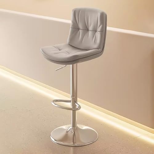 Siège de comptoir design en simili cuir premium et structure chromée argentée