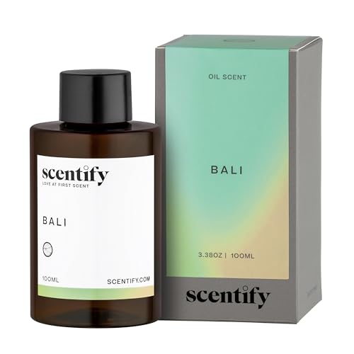 Scentify Bali Aroma Oil Refill Scent for Oil Diffusers - Lemon, Green, Amber, Musk, Woody Scents - Luxurious Relaxing Aromatherapy Diffuser Fragrance 100ml, 3.38 oz
