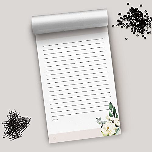 Dashleigh White Floral Lined Notepad, 5X8 In, 100 Sheets #TOP5