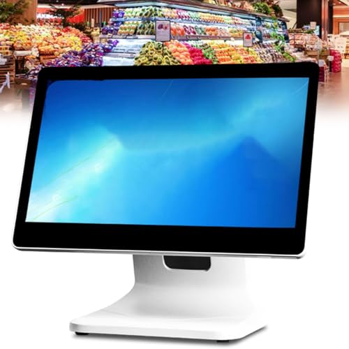 Oiyeknrd Monitor de Caja registradora con Pantalla táctil, Caja registradora para pequeñas Empresas, Pantalla táctil de 15,6