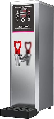 Miniatura 7 de Caldera de agua eléctrica con dispensador de agua caliente comercial para encimera, 10 L, color negro, automático, 1500 W, calentamiento rápido para