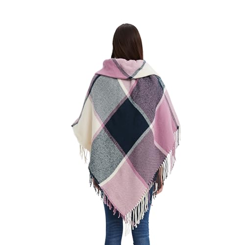 Image of Womens Blanket Scarf Buffalo Plaid Long Warp Shawls Fashion Tartan Knit Winter Warm Lattice Scarves
