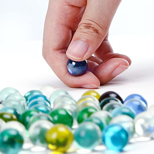 Poplay 50 Pcs Beautiful Player Marbles Bulk For Marble Games,Multiple Colors(1 Whistle For Free) #TOP7