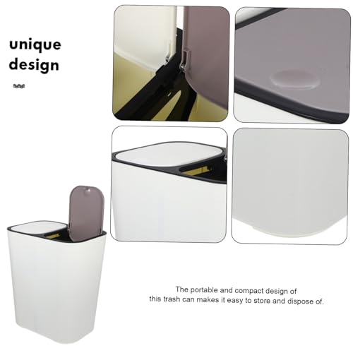 Caneca de basura doble compartimento beige 33x28.7x20.7 cm miniatura 5