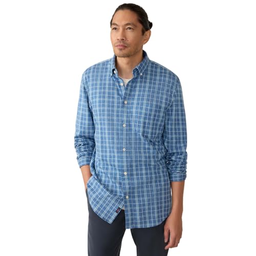 Faherty Men's Coastline Knit Shirt- Ocean Sky...