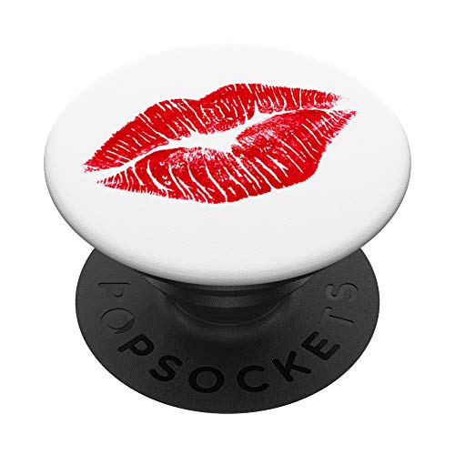 Labios Rojo Lápiz Labial Muchacha Chavala Tia Beso PopSockets Agarre y Soporte para Teléfonos y Tabletas