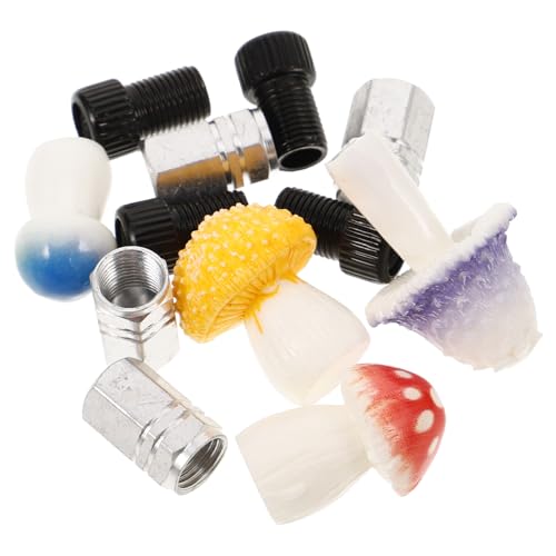 LIOOBO Elegant Car Decorations 4pcs Tire Valve Stem Caps Mushroom Style Easy Install for All Tire Valves