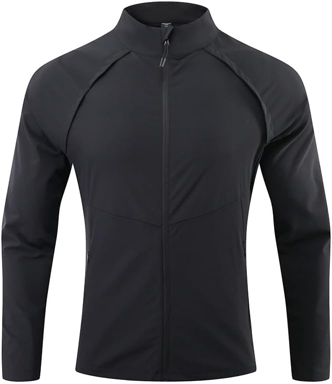 YOUTHUP Men's Lightweight Running Jacket Breathable Quick Dry Full Zip Athletic Track Jacket for Casual Workouts with Pockets