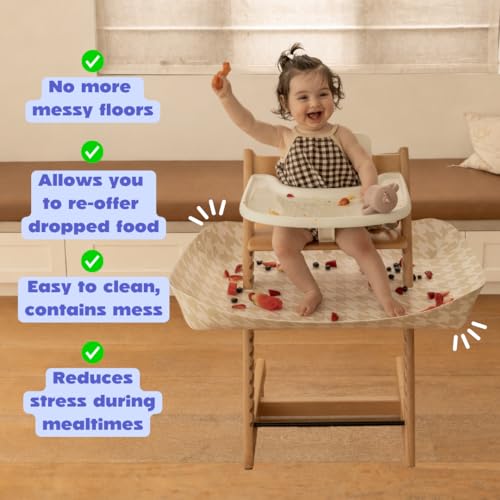 Image of CATCHY - High Chair Food Catcher - Compatible with Stokke Tripp Trapp | High Chair Food Catcher - High Chair Sold Separately - Baby & Toddler Food & Mess Catcher - Under High Chair Accessory