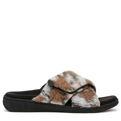 Vionic Women's Relax II Slipper, Brown Multi Camo Felt, Size 124