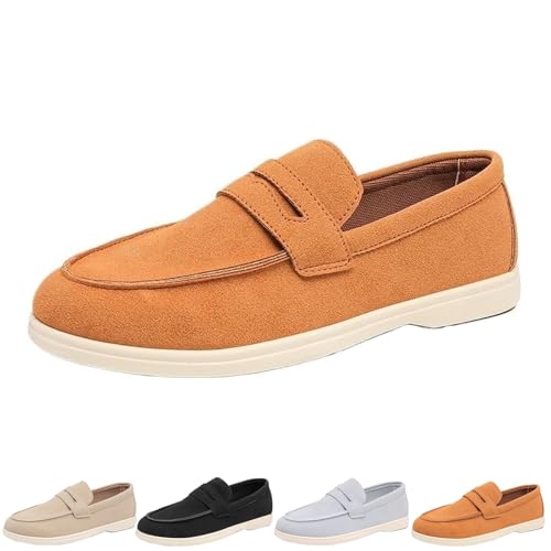 Mens Suede Loafers, Slip-On Moccasins Suede Dress Shoes, Casual Men's Driving Moccasins Penny Loafers Slip On Shoes
