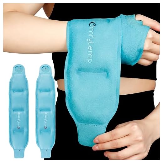 Reusable Hot and Cold Gel Ice Packs for Injuries, 6"x13.5" Comfytemp 2 Pack Cold Pack Compress with Strap for Ankle, Elbow, Wrist, Foot, Heat & Cold Therapy for Sprains, Swelling, Bruises, Pain