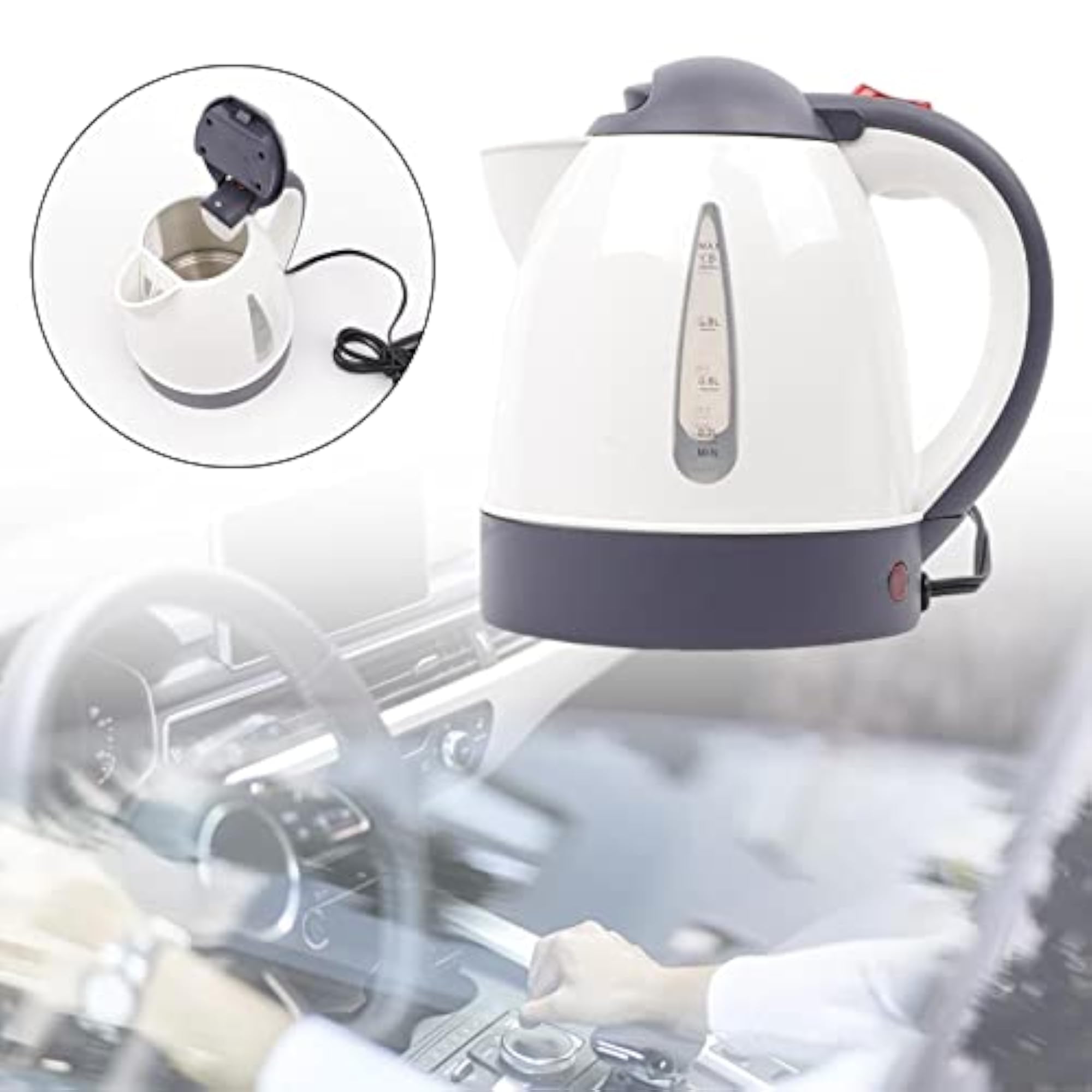 1L Car Electric Kettle Drinking Mug for Hot Self Driving Tour