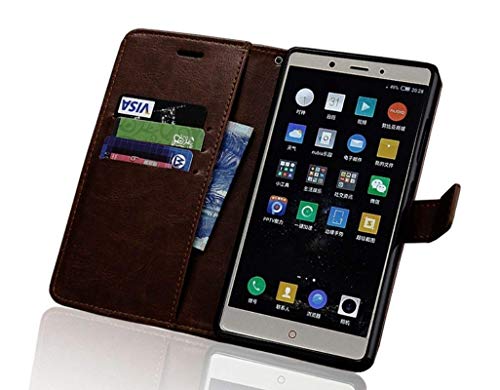Image of Dkandy for Oneplus 11R 5G, Vintage Leather Flip Wallet Case Stand with Card Holder & Magnetic Closure Flip Cover for Oneplus 11R 5G - (Vintage Coffee Brown)
