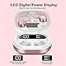 Ear buds Wireless Earbuds, HiFi Stereo Bluetooth 5.3 Running Headphones with Dual LED Display 30Hrs Playtime, Built-in Mic, Type-C, in-Ear Bluetooth Earphones with Earhooks for Sport, Rose Gold