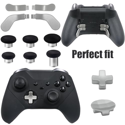 Image of 13 in 1 Accessories for Xbox One Elite Series 2 Controller,Metal Thumbsticks for Xbox Elite Controller Series 2 Core,Elite Controller Series 2 Controller Accessory Replacement Parts(Silvery)