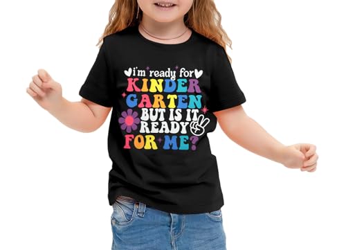 Image of First Day of Kindergarten Shirt Toddler First Day of School Tee Boy Girls I'm Ready for Kindergarten Tops