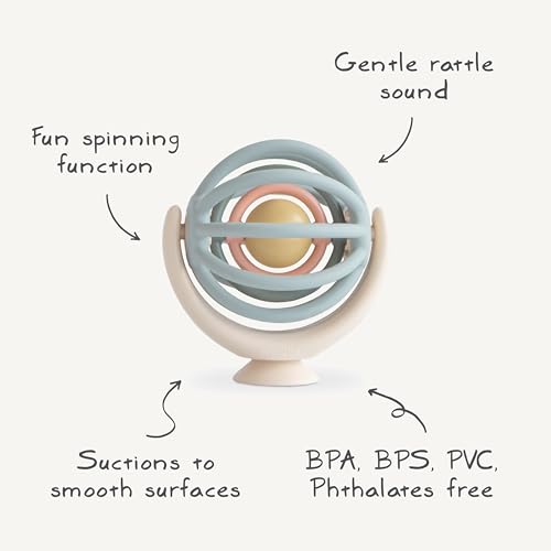 Image of mushie Suction Spinner Ball Toy | Toddler Sensory Toys for Bath & Play