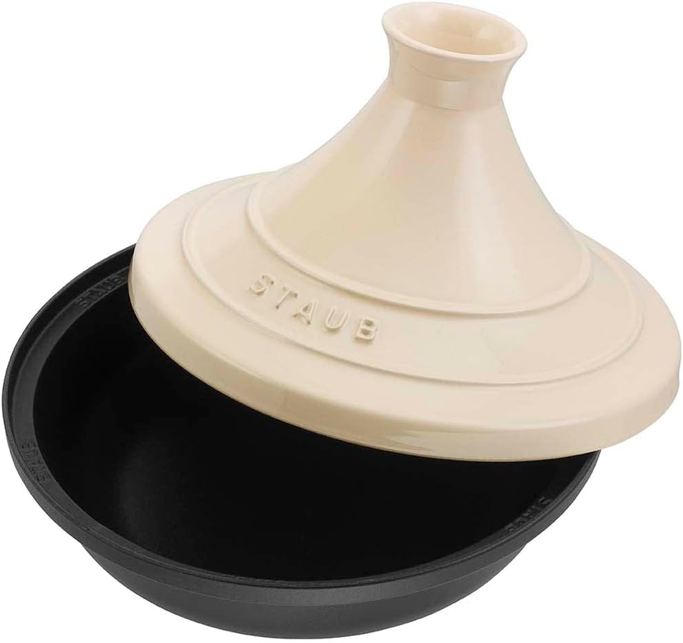 Staub Cast Iron 0.5-qt Tajine - Cream, Made in France
