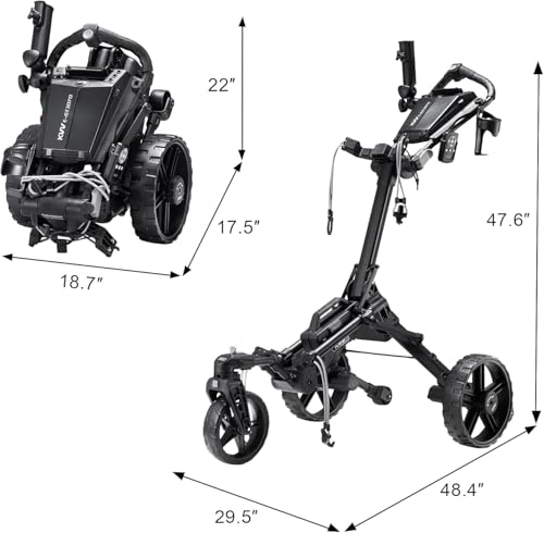 Newfly Electric Golf Push Cart with Remote Control, Smallest Folding Size, Suitable for All Terrains, Lightweight and Super Compact Electric Golf Trolley - Image 2