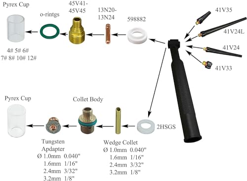 Corps de collet 3,2mm pour diffuseur TIG Jumbo réglant les défauts de soudure WP9 - 5