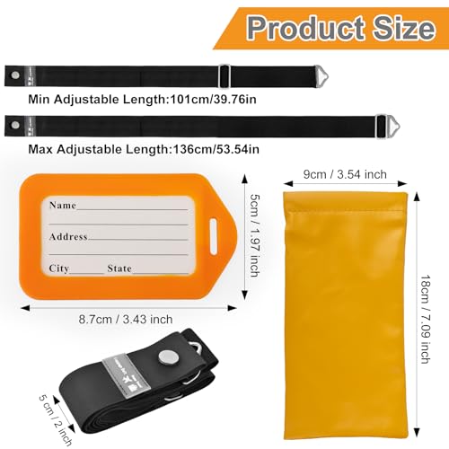 Image of CONLI Nylon Strap Luggage Straps for Suitcases, Adjustable 2-in-1 Elastic Belt for Carry On Bag, Black