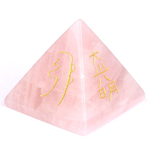 Natural Rose Quartz 20-30mm Pyramid Feng Shui Spiritual USUI Reiki Pyramid Egyptian Healing Energy Charged Pyramid