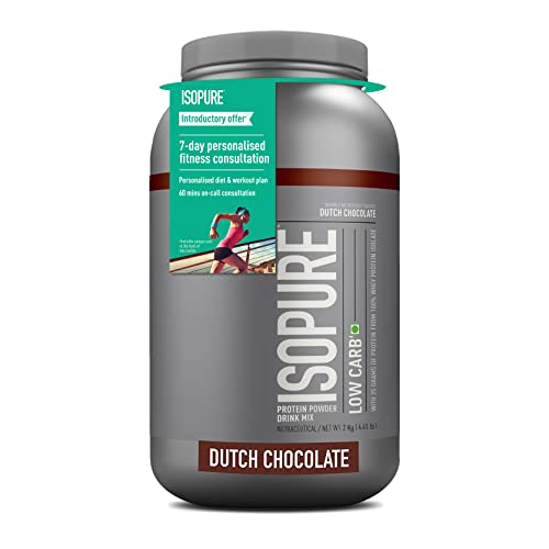 Image of Isopure Low Carb Whey Protein Isolate Powder - 4.41 lbs, 2 kg (Dutch Chocolate), 25g Protein per serve, Gluten-Free, Aspartame-Free, Vegetarian protein for Men & Women. Offer Pack