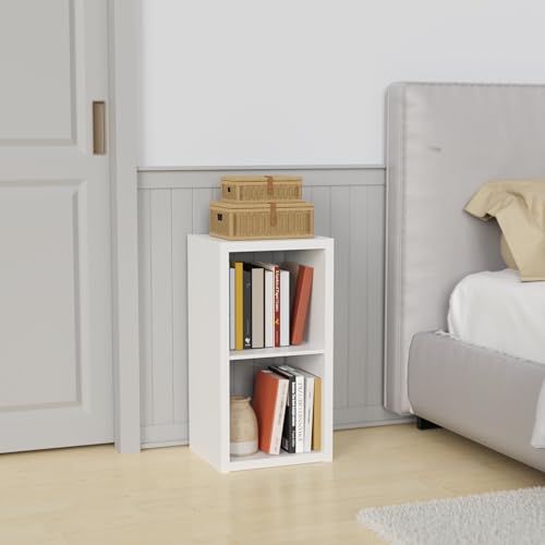 Image of ClosetMaid 2 Cube Storage Shelf Organizer, Stackable with Open Back, Vertical or Horizontal, Easy Assembly, Wood, White Finish