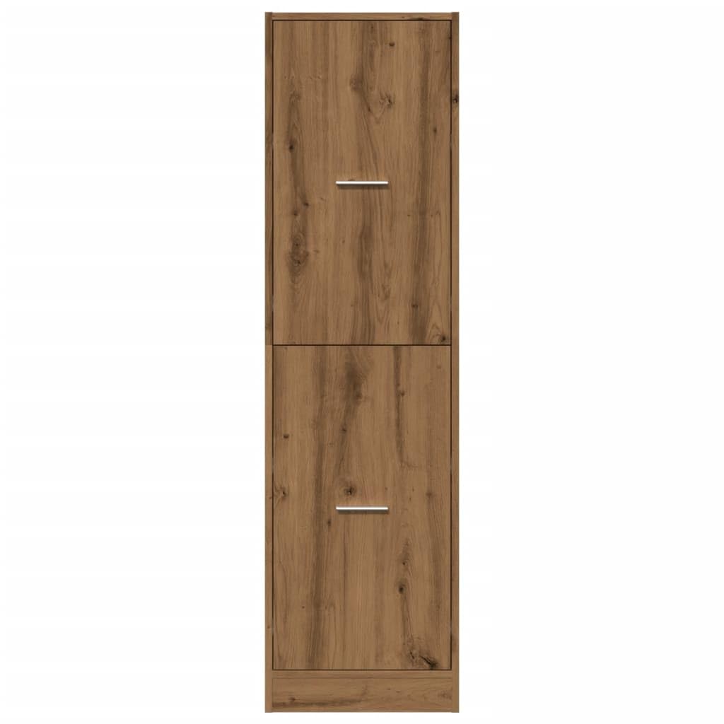 Apothekerschrank Artisan-Eiche 40x41x144,5 cm aus Holzwerkstoff, Schubladenschrank mit praktischem Stauraum für Küche Wohnzimmer und Büro