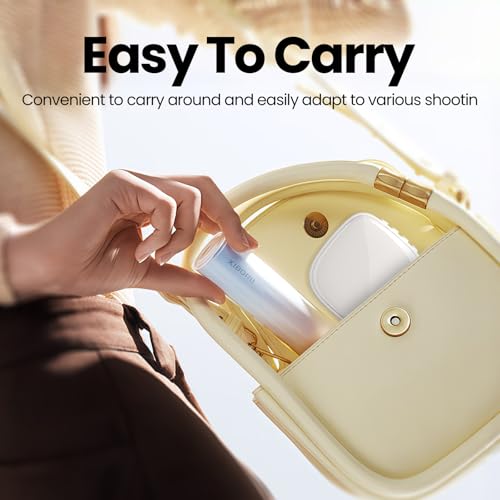 Image of ELEPHANTBOAT USB Magnetic Folding Phone Fill Light with Touch-Up Mirror 1000mAh Rechargeable 3-Color LED Video & Photography Light with 10 Brightness Levels Compatible with Magnetic Ring Phones Cases