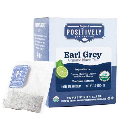 Image of Organic Positively Tea Company, Earl Grey Black Tea Bags, 20 Count
