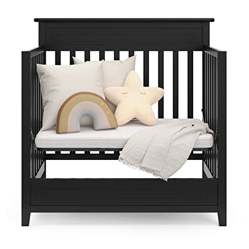 Image of Storkcraft Petal 4-in-1 Convertible Mini Crib, Black